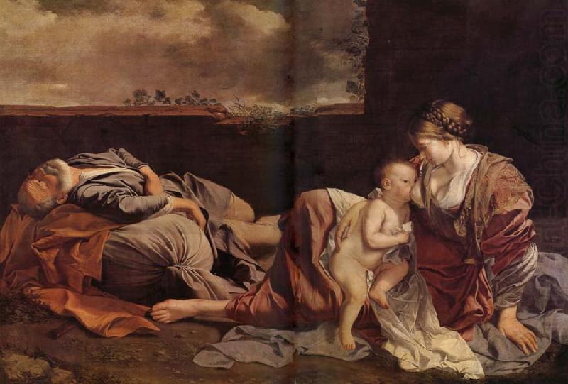 Le Repos de la Sainte Famille pendant la fuite en Egypte, Orazio Gentileschi